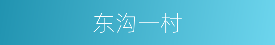 东沟一村的同义词