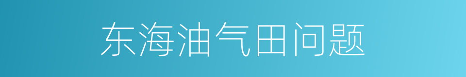 东海油气田问题的同义词