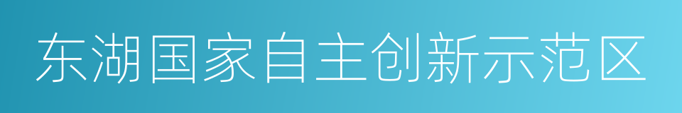 东湖国家自主创新示范区的同义词