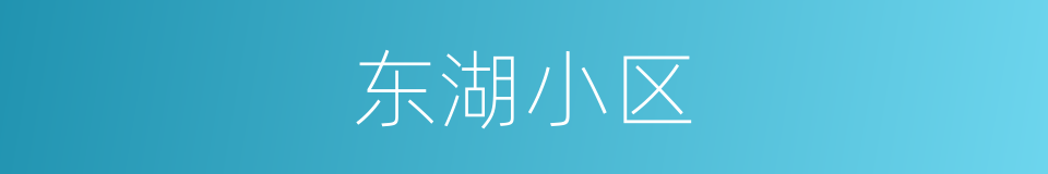 东湖小区的同义词