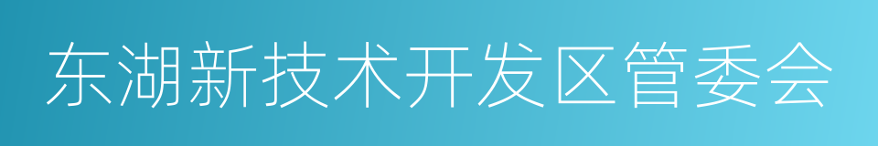 东湖新技术开发区管委会的同义词