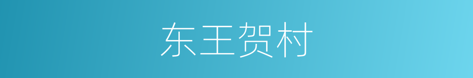 东王贺村的同义词