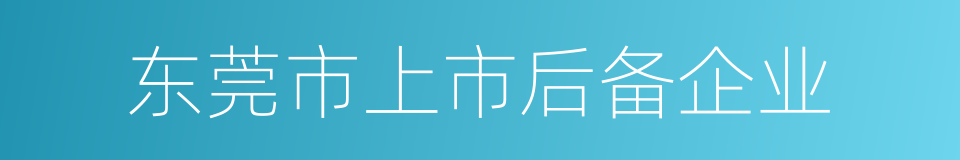 东莞市上市后备企业的同义词