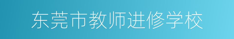 东莞市教师进修学校的同义词