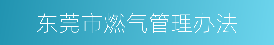 东莞市燃气管理办法的同义词