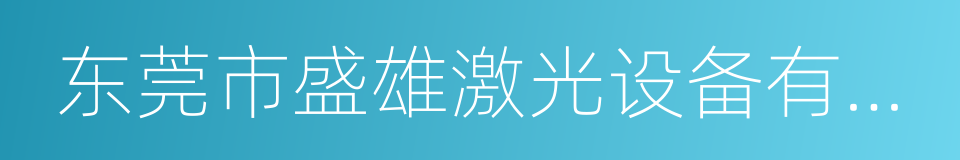 东莞市盛雄激光设备有限公司的同义词