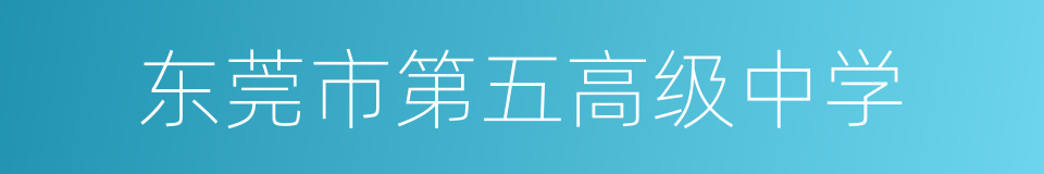 东莞市第五高级中学的同义词