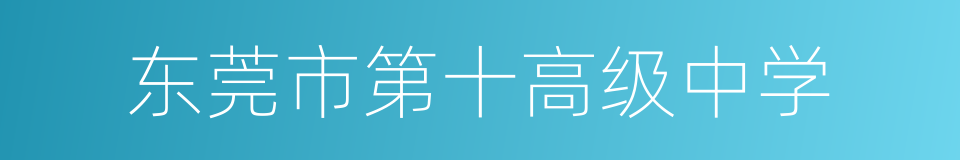 东莞市第十高级中学的同义词