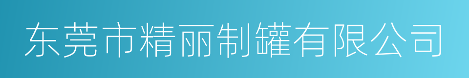 东莞市精丽制罐有限公司的同义词