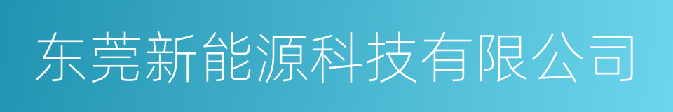 东莞新能源科技有限公司的同义词