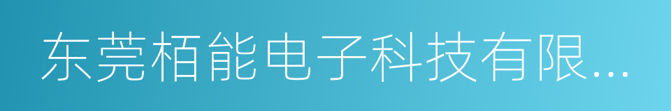 东莞栢能电子科技有限公司的同义词