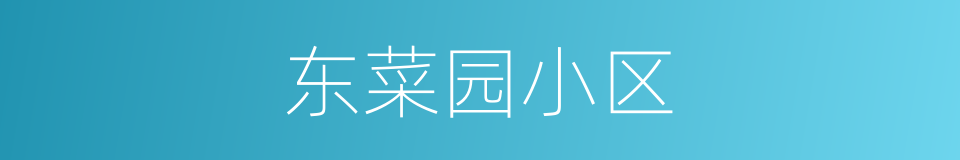 东菜园小区的同义词