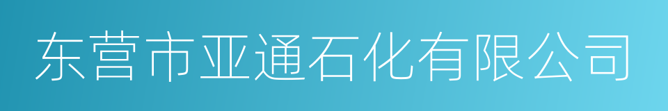 东营市亚通石化有限公司的同义词