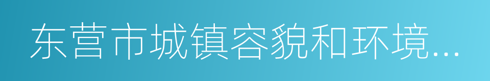 东营市城镇容貌和环境卫生管理条例的同义词