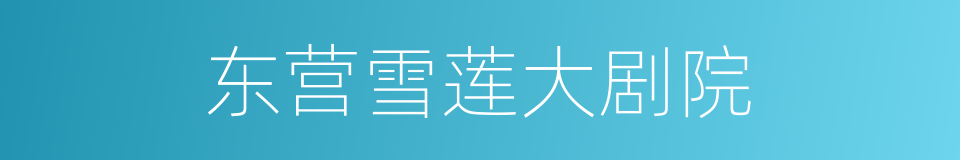 东营雪莲大剧院的同义词