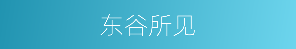 东谷所见的同义词