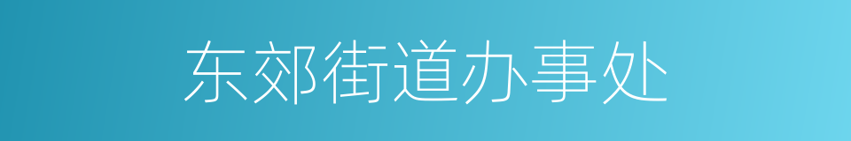 东郊街道办事处的同义词