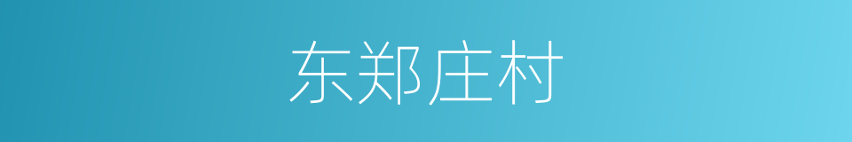 东郑庄村的同义词