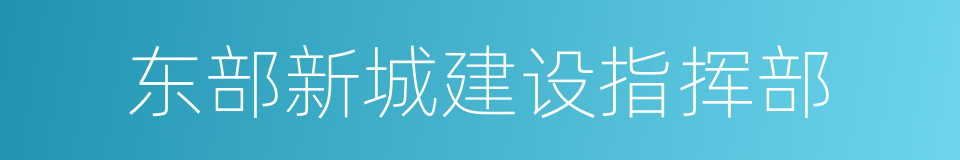 东部新城建设指挥部的同义词