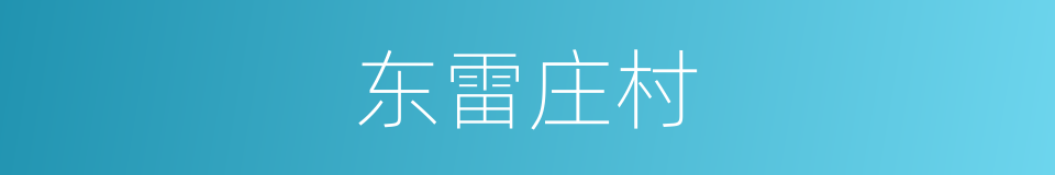 东雷庄村的同义词