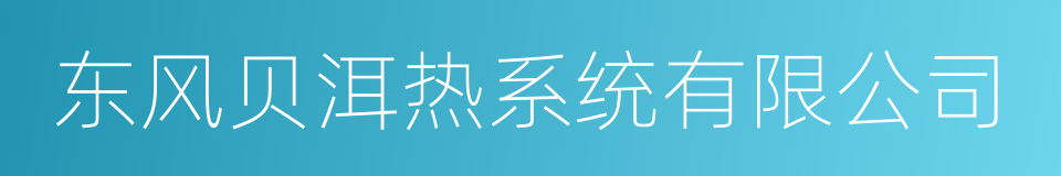 东风贝洱热系统有限公司的同义词