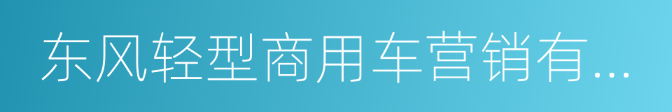 东风轻型商用车营销有限公司的同义词