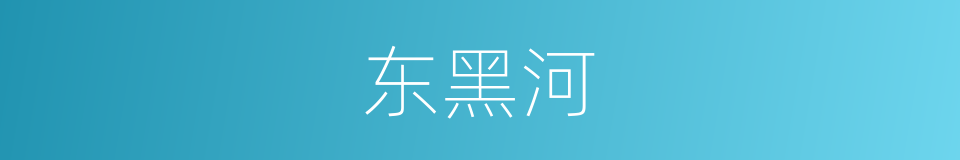 东黑河的同义词