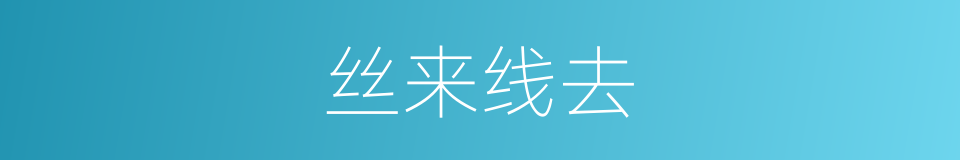 丝来线去的同义词