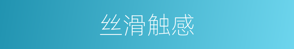 丝滑触感的同义词