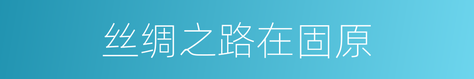 丝绸之路在固原的同义词