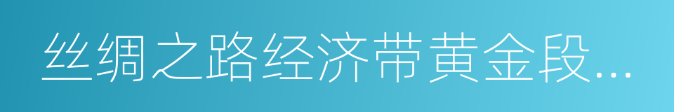 丝绸之路经济带黄金段建设的同义词