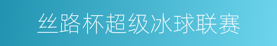 丝路杯超级冰球联赛的同义词