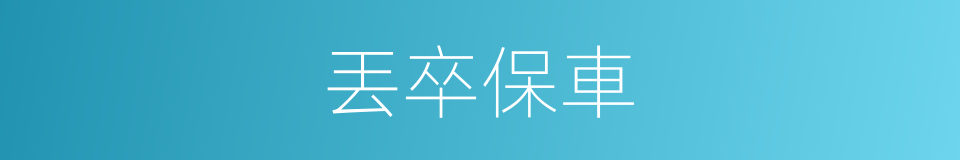 丟卒保車的意思