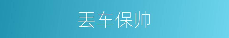 丟车保帅的意思