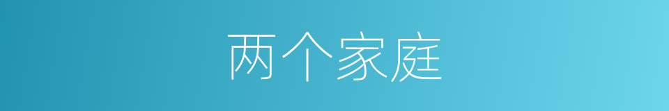 两个家庭的同义词