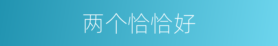 两个恰恰好的同义词