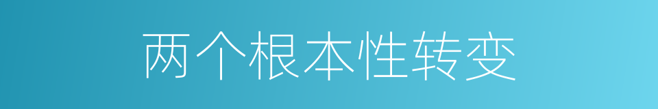 两个根本性转变的同义词