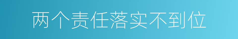 两个责任落实不到位的同义词