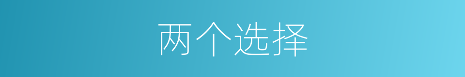 两个选择的同义词