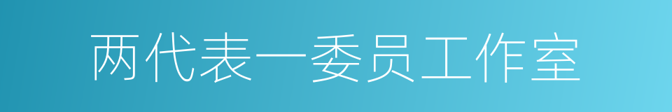 两代表一委员工作室的同义词