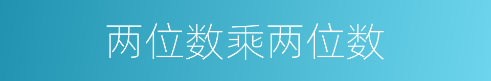 两位数乘两位数的同义词