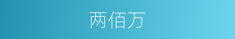 两佰万的同义词
