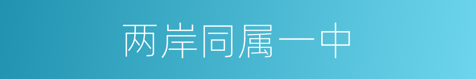 两岸同属一中的同义词