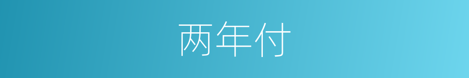 两年付的同义词