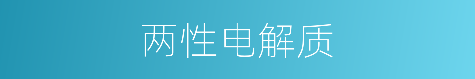 两性电解质的同义词