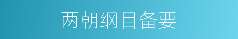 两朝纲目备要的同义词