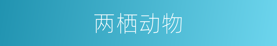 两栖动物的意思