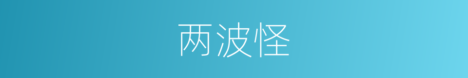 两波怪的同义词