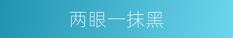 两眼一抹黑的意思