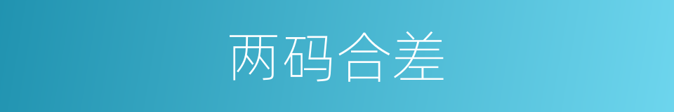 两码合差的同义词
